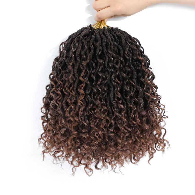 Photo 1 of 6 Packs Curly Goddess Faux Locs Crochet Hair for Black Women, 18 Inch Goddess Locs Crochet Hair Hippie Locs Synthetic Braids, Boho Style Hair Extensions (18 Inch, 6 Packs, T1B/30)