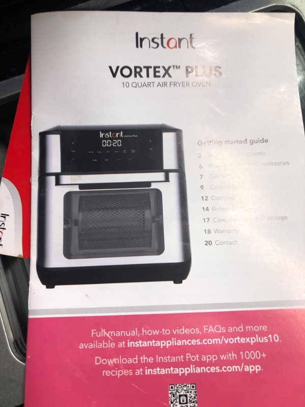 Photo 3 of ***USED***Instant Vortex Plus Air Fryer Oven 7 in 1 with Rotisserie, with 6-Piece Pyrex Littles Cookware