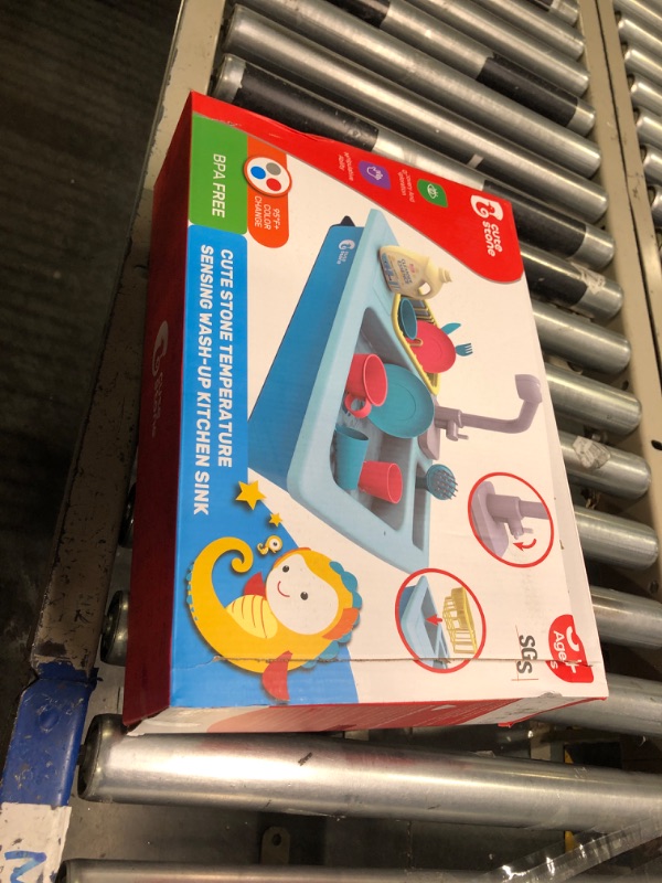 Photo 1 of CUTE STONE Kitchen Sink Toys Blue and Tea Party Playset, Great Gift for Boys Girls