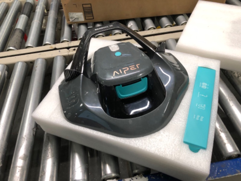 Photo 3 of ***USED//DESIGNED FOR FLAT POOLS ONLY*** 
(2023 Upgrade) AIPER Seagull SE Cordless Robotic Pool Cleaner, Pool Vacuum Lasts 90 Mins, LED Indicator, Self-Parking, Ideal for Above/In-Ground Flat Pools up to 40 Feet - Gray 