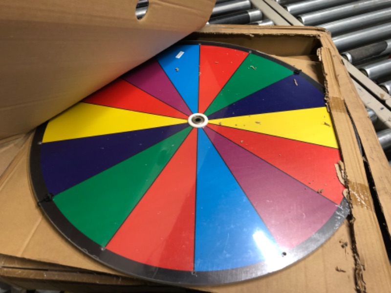 Photo 4 of 24 Inch Dual Use Spinning Prize Wheel 14 Slots Color Tabletop and Floor Roulette Wheel of Fortune, Spin The Wheel with Dry Erase Marker and Eraser Win The Fortune Spinner Game for Carnival Trade Show 24 Inch Adjustable Heavy Duty Prize Wheel