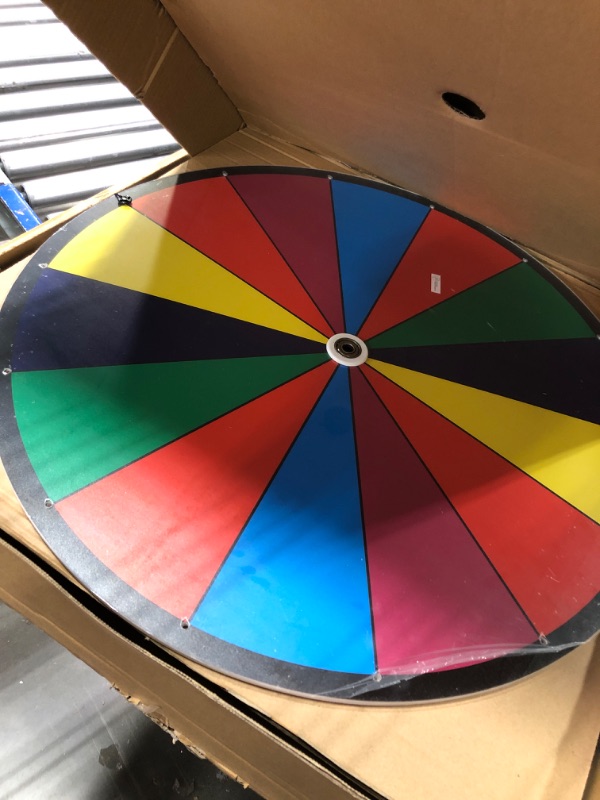 Photo 3 of 24 Inch Dual Use Spinning Prize Wheel 14 Slots Color Tabletop and Floor Roulette Wheel of Fortune, Spin The Wheel with Dry Erase Marker and Eraser Win The Fortune Spinner Game for Carnival Trade Show 24 Inch Adjustable Heavy Duty Prize Wheel