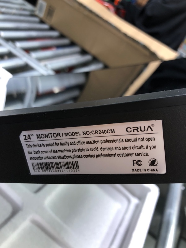 Photo 1 of CRUA 24 Inch 144hz/180hz Curved Gaming Monitor, FHD 1080P Frameless Computer Monitors, Support AMD freesync Low Motion Blur, Eye Care, DisplayPort, HDMI, Compatible Wall Mountable Installs-Black
