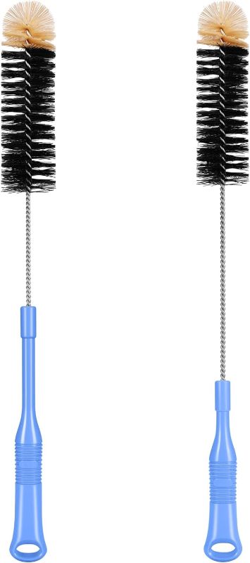 Photo 1 of Bottle Cleaning Brush, 17 Inches Extra Long Handle Water Bottle Brush, Flexible Bendable Cleaner for Washing Narrow Neck Bottles, Wine Decanter, Kombucha, Pipes, Beer Brewing Supplies, 2 Pack