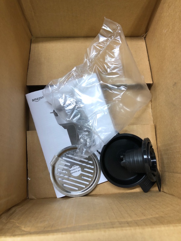 Photo 4 of **FOR PARTS** Amazon Basics Drip Coffee Maker with K-Cup, 14 Oz, Black and Stainless steel, 5.98"D x 9.44"W x 14.17"H