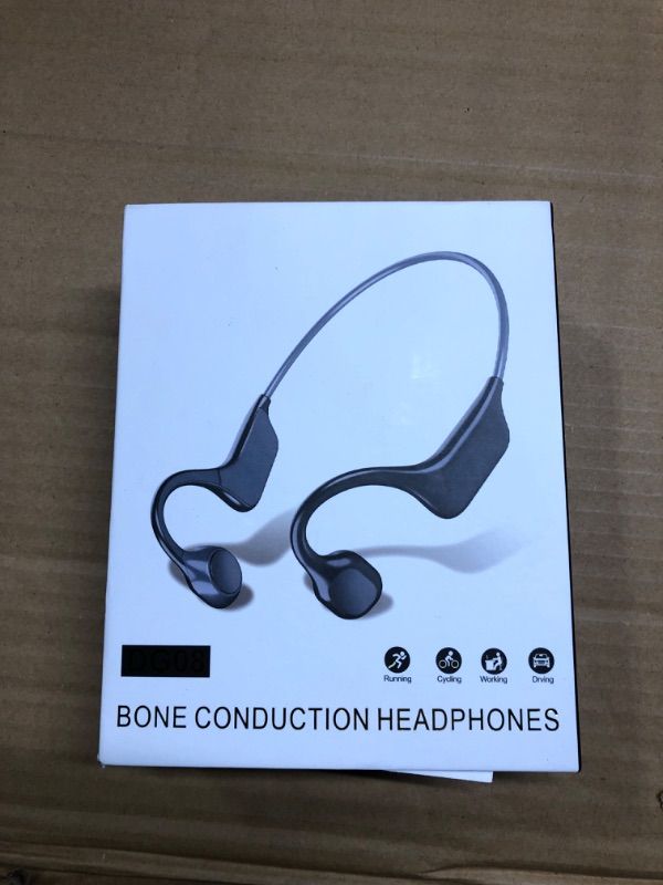 Photo 2 of Bone Conduction Headphones Open Ear Headphones Bluetooth 5.3 Wireless Headphones with Mic,IPX5 Sweatproof Lightweight Sport Headset for Running Cycling Driving Workouts,with Earplugs