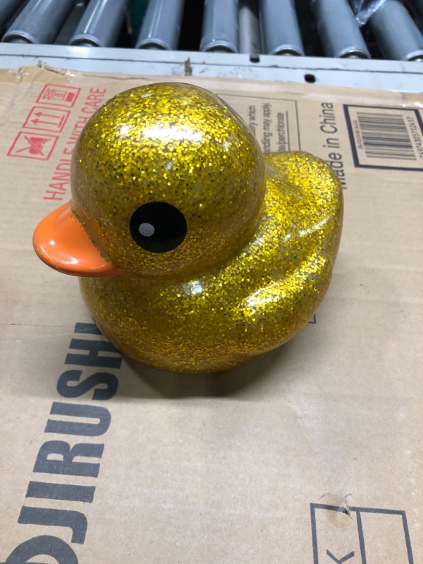 Photo 4 of 6.89 Inch Giant Glitter Rubber Duck Big Glitter Rubber Ducky Jumbo Sparkly Duck Bath Toy with Squeaky Sound for Baby Shower Birthday Party Favor Gift Summer Beach Pool Activity(Gold)