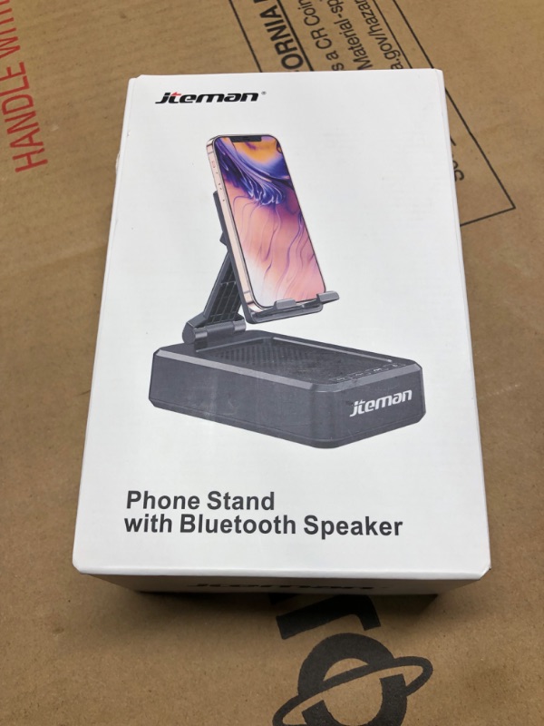 Photo 2 of Cell Phone Stand with Wireless Bluetooth Speaker and Anti-Slip Base HD Surround Sound Perfect for Home and Outdoors with Bluetooth Speaker for Desk Compatible with iPhone/ipad/Samsung Galaxy