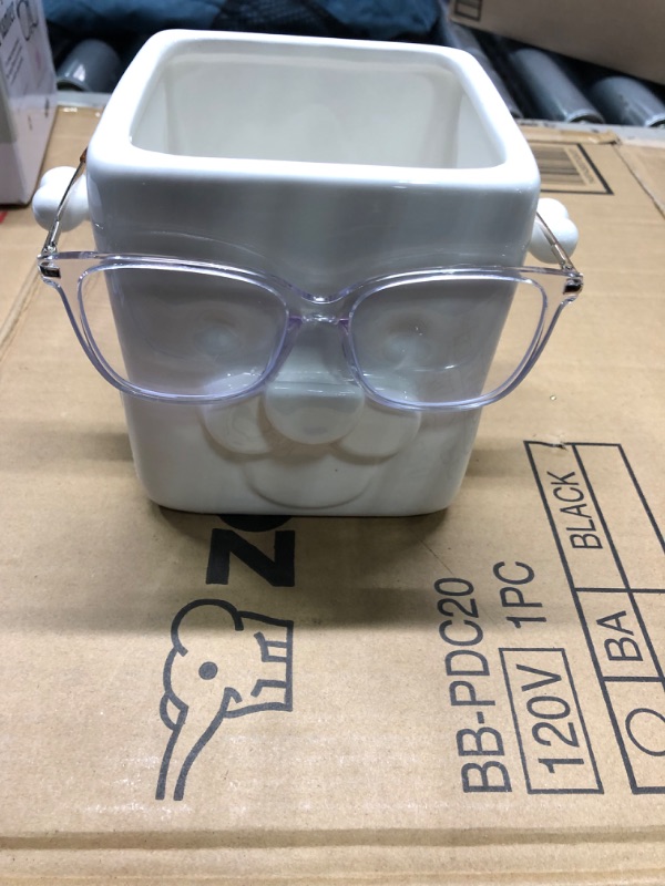 Photo 4 of ***GLASSES NOT INCLUDED***
30 Watt | Puppy Planter | Novelty Planter Pot Holds Plants, Glasses & You Can Draw On It. Elegant Ceramic Vase for Succulents, Cacti or Your Average Fern, Perfect Gifting Idea