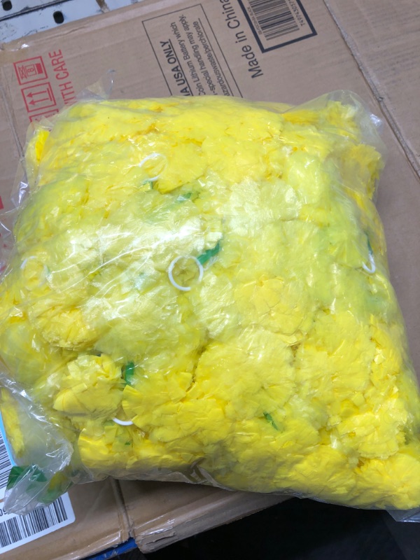 Photo 1 of 15 Pack Marigold Garland 5 Ft Long Strands Faux Marigold Flowers Faux Flower Garland Decorations Indian Wedding Decorations Flower Garland for Pooja, Wedding, Christmas, Events, Diwali (Yellow)