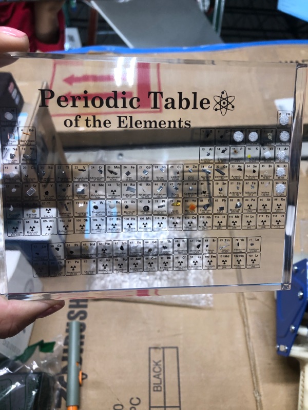 Photo 1 of Periodic Table with Real Elements Inside, Acrylic Periodic Table Display with 83 Real Elements Samples, Craft, Teaching Tool, Gift for Kid, Students, Teacher, Science Lovers, 6*4.5*0.8 inch 6.00" x 4.50"