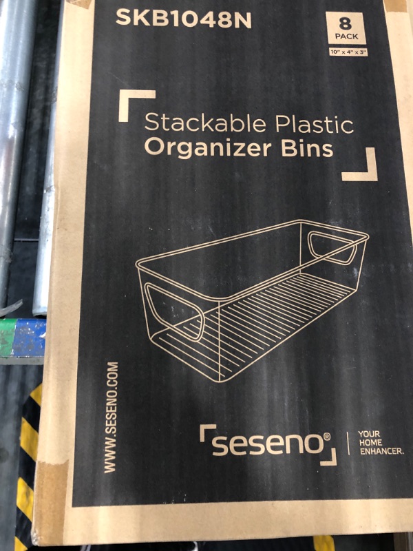 Photo 1 of Set Of 8 Refrigerator Organizer Bins - Stackable Fridge Organizers with Cutout Handles for Pantry, Freezer, Kitchen, Countertops, Cabinets - Clear Plastic Food Storage Bins