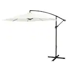 Photo 1 of 
10 ft. Steel Cantilever Offset Patio Umbrella for Outdoor with Cross Base in Ivory Solution Dyed Polyester