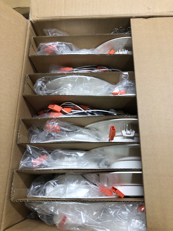 Photo 1 of 12 Pack 5/6 Inch 5CCT LED Recessed Lighting Retrofit, 2700K/3000K/4000K/5000K/6500K Selectable, Dimmable Can Lights with Baffle Trim, 12W=150W, High Brightness 1000LM, IC& Wet Rated, ETL&FCC Certified 2700K/3000K/4000K/5000K/6500K-5CCT Selectable
