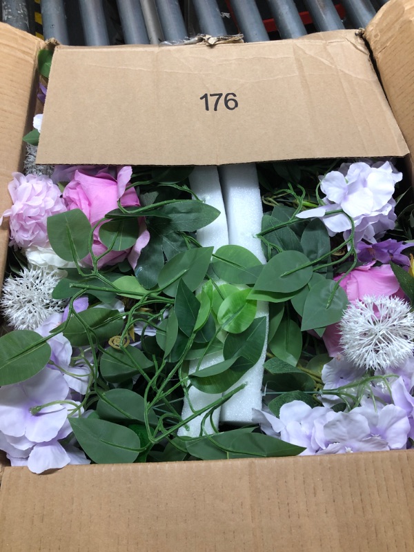 Photo 1 of KAHAUL 2PC of 39 Inches Artificial Purple Floral Swag for Arch Garden Party, Table Centerpiece, Flower Arrangements, Wedding Reception Decorations, Wall Décor