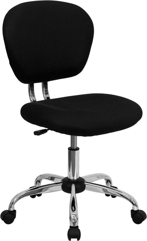 Photo 1 of EMMA + OLIVER Mid-Back Black Mesh Swivel Task Office Chair with Chrome Base