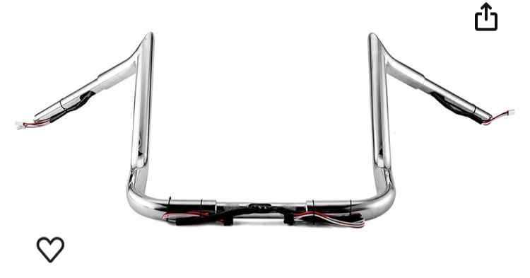 Photo 1 of 12" Ape Hangers Handlebar 1 1/4" Meathook Ape Bar Pre-wired Compatible with 2014-2023 Harley Touring Street Glide Electra Glide Ultra Limited Tri Glide Chrome