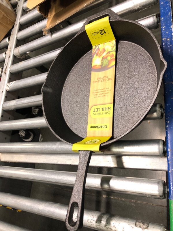 Photo 2 of 12Inch Cast Iron Skillet?Pre-Seasoned Cast Iron Frying Pan?Cast Iron Fry Pan Skillet Cooking Pan?Ideal for Use on any Type of Cooktop?Oven Safe