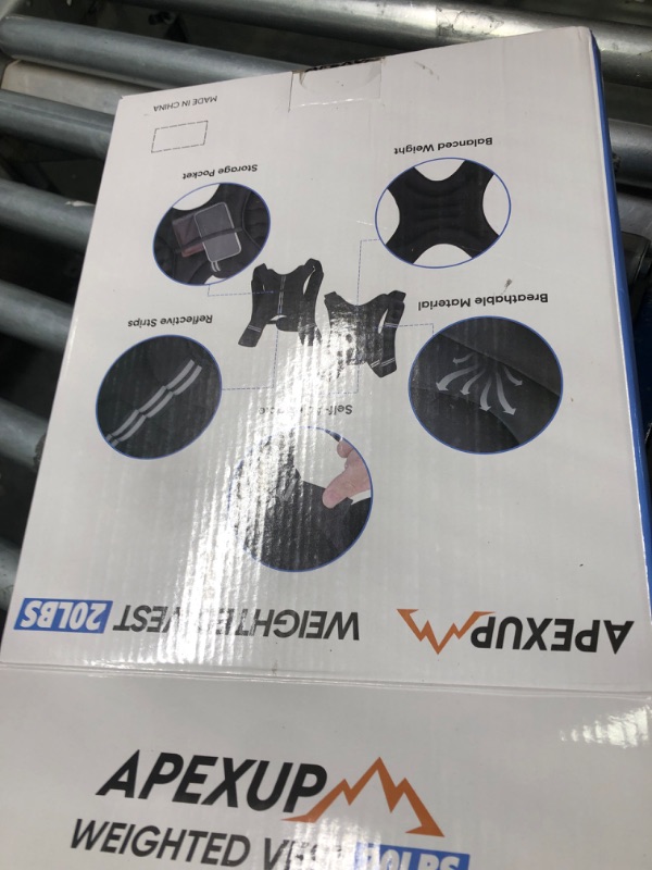 Photo 1 of APEXUP Weighted Vest Men 5lbs/10lbs/15lbs/20lbs/25lbs/30lbs Weights with Reflective Stripe, Weighted vest for Women Workout Equipment for Strength Training Running 20lbs Grey