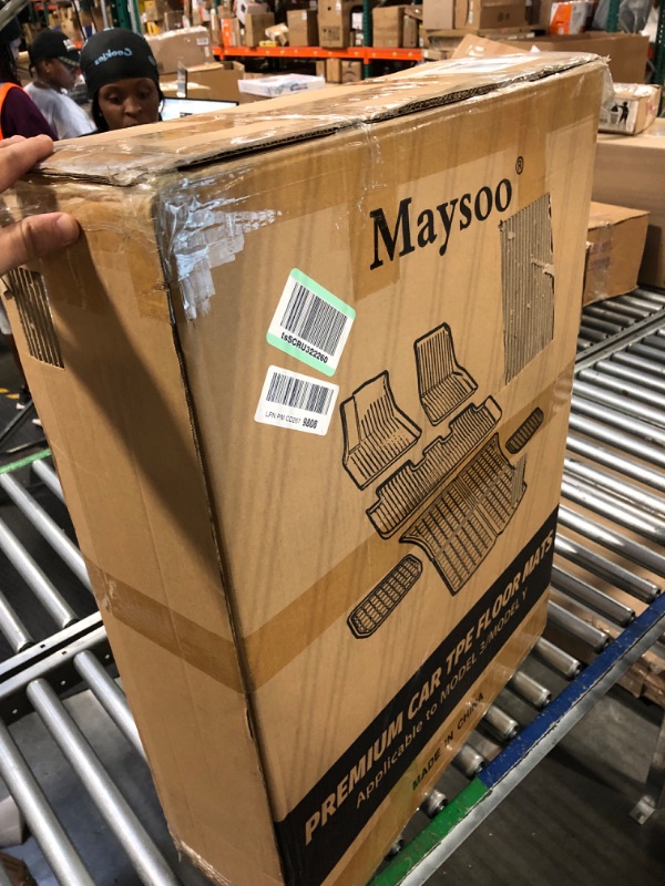 Photo 1 of Maysoo Tesla Model Y Floor Mats, Tesla Model Y 5-Seat 2020-2023 Accessories, All Weather Floor Mat Front Rear Cargo Liner Mat, Heavy Duty Floor Mats (Set of 6) Model Y floor mats (set of 6)