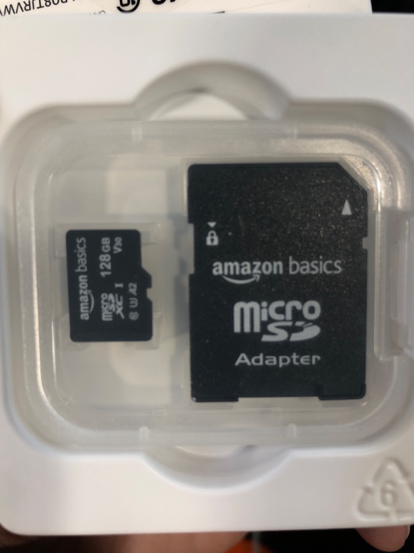 Photo 3 of Amazon Basics microSDXC Memory Card with Full Size Adapter, A2, U3, Read Speed up to 100 MB/s, 128 GB 128GB