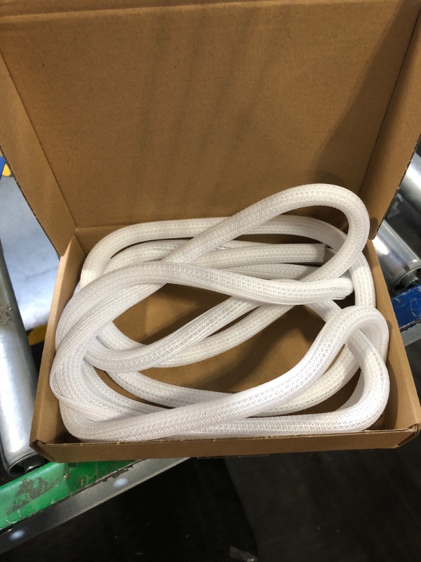 Photo 1 of CrocSee 10ft - 1/2 inch Braided Cable Management Sleeve Cord Protector - Self-Wrapping Split Wire Loom for TV/Computer/Home Theater/Engine Bay - White 1/2"-10ft White