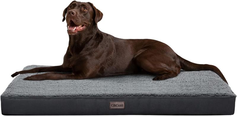 Photo 1 of Orthopedic Dog Beds for Large Dogs,Dog Bed with Plush Egg Foam Support and Non-Slip Bottom, Waterproof and Machine Washable Removable Pet Bed Cover
