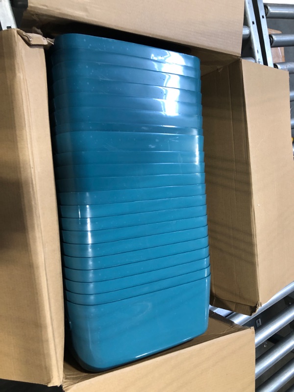 Photo 3 of 21 Pcs Plastic Storage Bins Pantry Storage Baskets with Handle Multiple Colors Organisation Storage Baskets for Kitchen Bathroom Classroom Shelves 9.84 x 6.5 x 3.94 Inch(Dark Blue)
