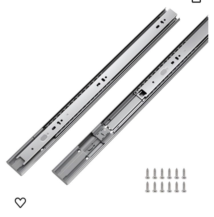 Photo 1 of 1 Pair Heavy Duty Drawer Slides 22 inch Soft Close Ball Bearing Drawer Slides - LONTAN 4502S3-22 Drawer Rails Heavy Duty 100 LB Capacity Full Extension Drawer Slides 22 Inch 1 Pair