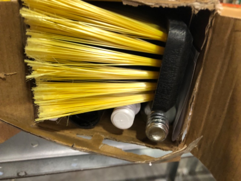 Photo 1 of 18 Inches Push Broom Outdoor- Heavy Duty Broom with 63" Long Handle for Deck Driveway Garage Yard Patio Warehouse Concrete Floor Cleaning Yellow 18 Inches
