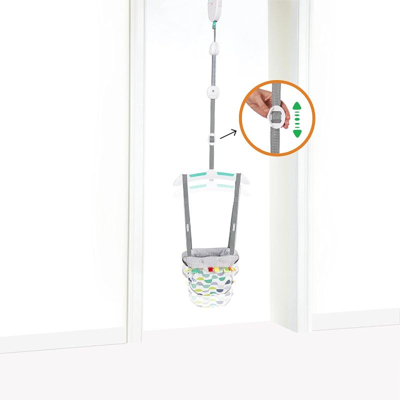 Photo 1 of Bright Starts Playful Parade Door Jumper for Baby with Adjustable Strap, 6 Months and Up, Max Weight 26 lbs
