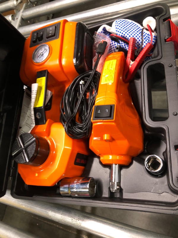 Photo 2 of ***JACK DOESNT WORK - FOR PARTS ONLY***


E-HEELP Electric Car Jack Kit 5Ton 12V Hydraulic Car Jack Lift (Lifting Range: 6.1~17.7 inch) with Electric Impact Wrench for SUV MPV Sedan Truck Change Tires Garage Repair 17.7 in Orange