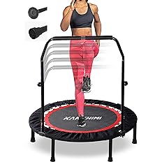 Photo 1 of 40" Folding Mini Fitness Indoor Exercise Workout Rebounder Trampoline with Handle, Max Load 330lbs
