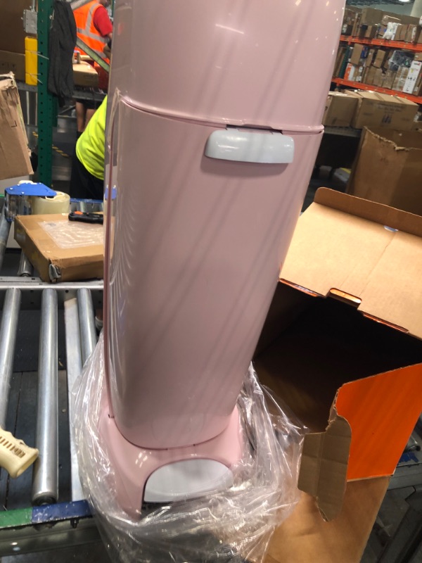 Photo 2 of Diaper Genie Complete Diaper Pail (Pink) with Antimicrobial Odor Control | Includes 1 Diaper Trash Can, 1 Refill Bags, 1 Carbon Filter