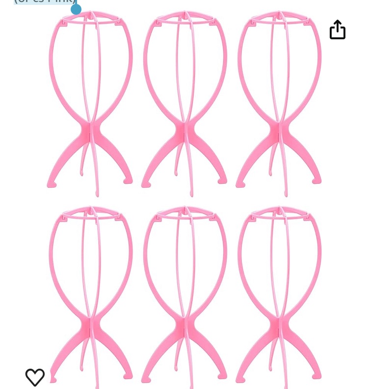 Photo 1 of 14 inch Folding Wig Stands, Wig Head Stands for Wigs, Wig Display Stands Portable Plastic Wig Holder Wig Dryer (6Pcs Pink)