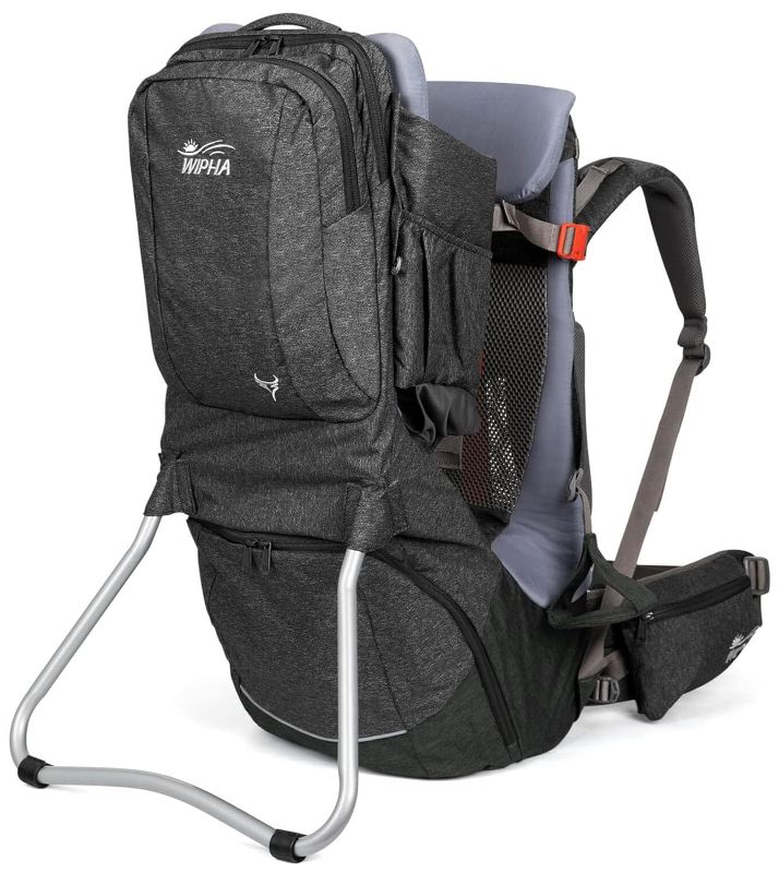 Photo 1 of Baby Backpack Carrier, Upgraded Carrying System Baby Hiking Backpack Carrier, Ergonomic Pro Hiking Baby Carrier Backpack with Safety Seat, Lightweight Large Capacity Toddler Carrier (Black)
