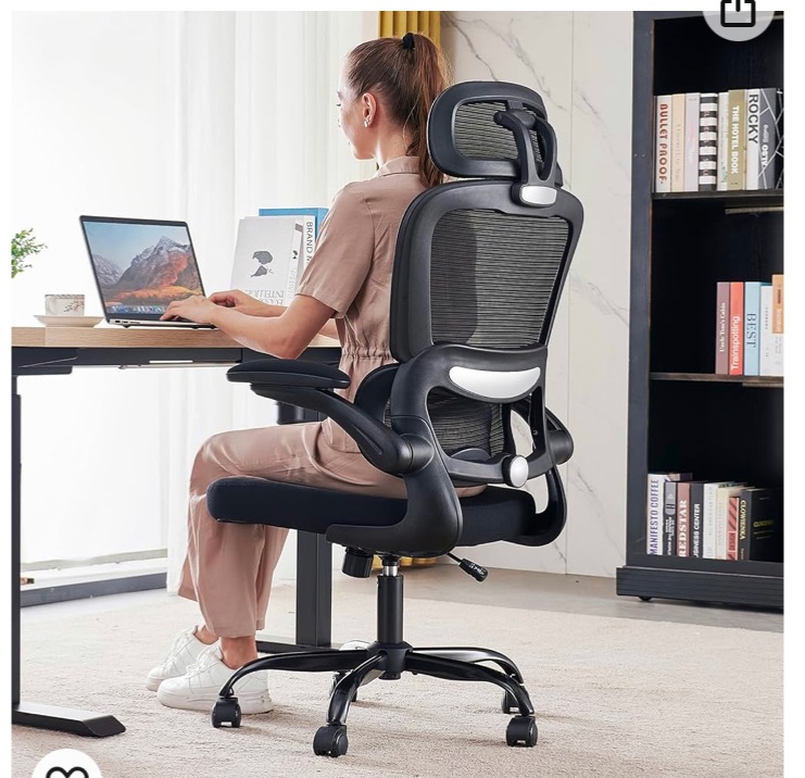 Photo 1 of Office Chair Ergonomic Desk Chair, 330 LBS Home Mesh Office Desk Chairs with Wheels, Comfortable Gaming Chair, High Back Office Chair for Long Hours, Office Chair for Study and Work (Black) ***USED***CAN BE USED FOR PARTS*** 