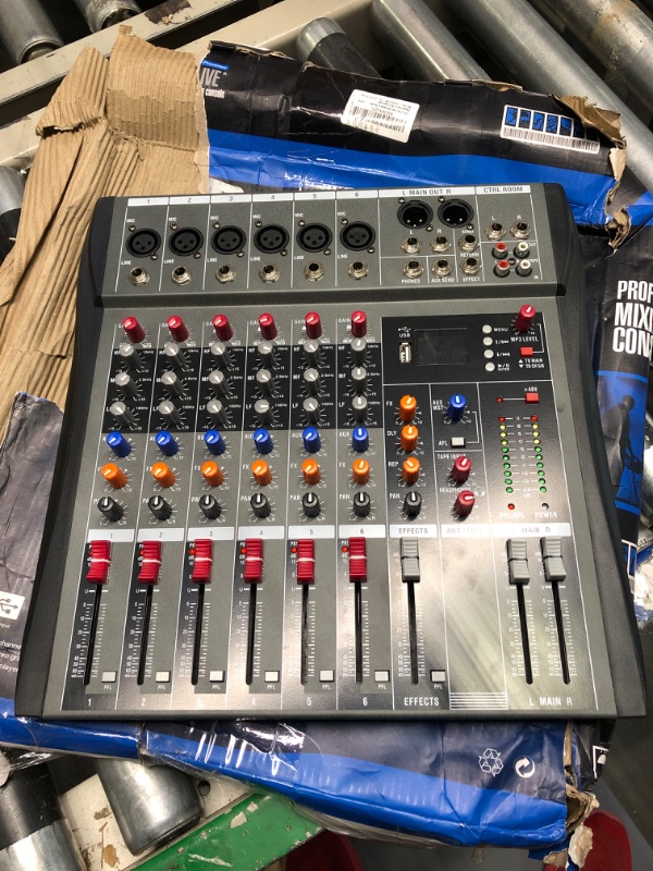 Photo 2 of *****FOR PARTS ONLY//MISSING PIECES***** 

Pro 12 Channels Live Audio Mixer Bluetooth USB DJ Sound Mixing Console Amplifier with 3 Stage Equalization Regulate 6 Modes Of Music for Family Ktv, Campus Speech, Meeting Etc 