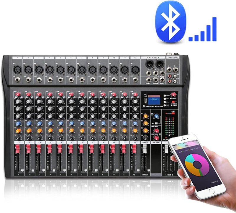 Photo 1 of *****FOR PARTS ONLY//MISSING PIECES***** 

Pro 12 Channels Live Audio Mixer Bluetooth USB DJ Sound Mixing Console Amplifier with 3 Stage Equalization Regulate 6 Modes Of Music for Family Ktv, Campus Speech, Meeting Etc 