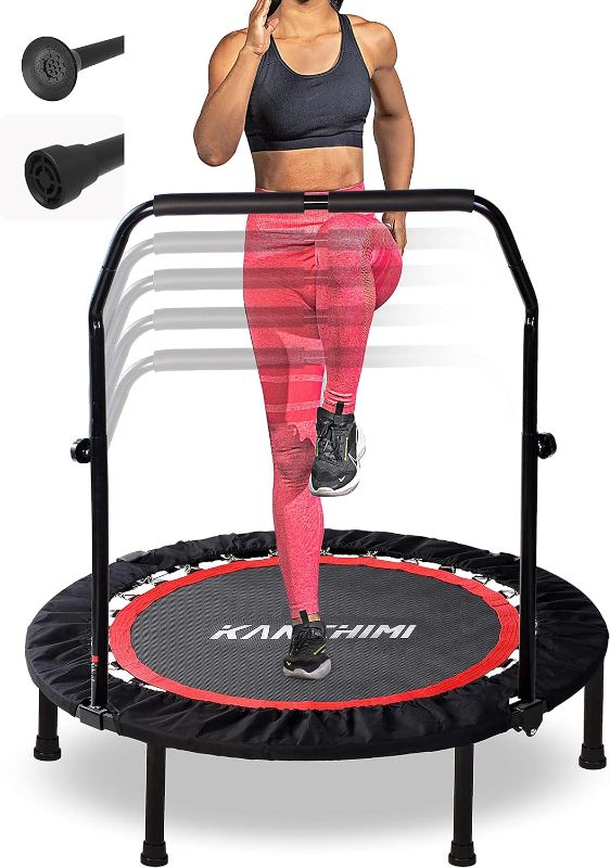 Photo 1 of 40" Folding Mini Fitness Indoor Exercise Workout Rebounder Trampoline with Handle, Max Load 330lbs