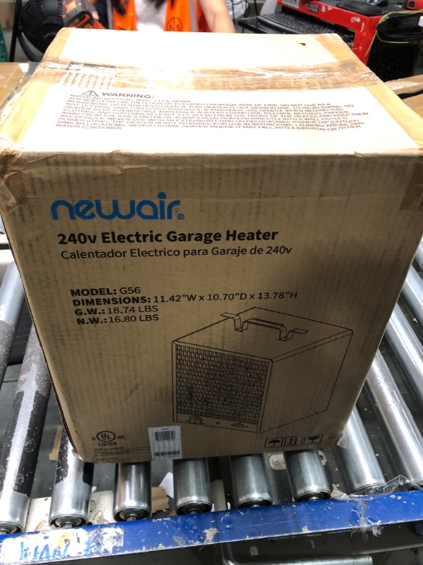 Photo 3 of NewAir Portable Heater (240V) Portable Electric Garage Heater Heats Up to 800 sq. ft. with 6-Foot Cord Wrap and Carrying Handle | 5600 Watt Portable Electric Shop Heater for Garage and work shop