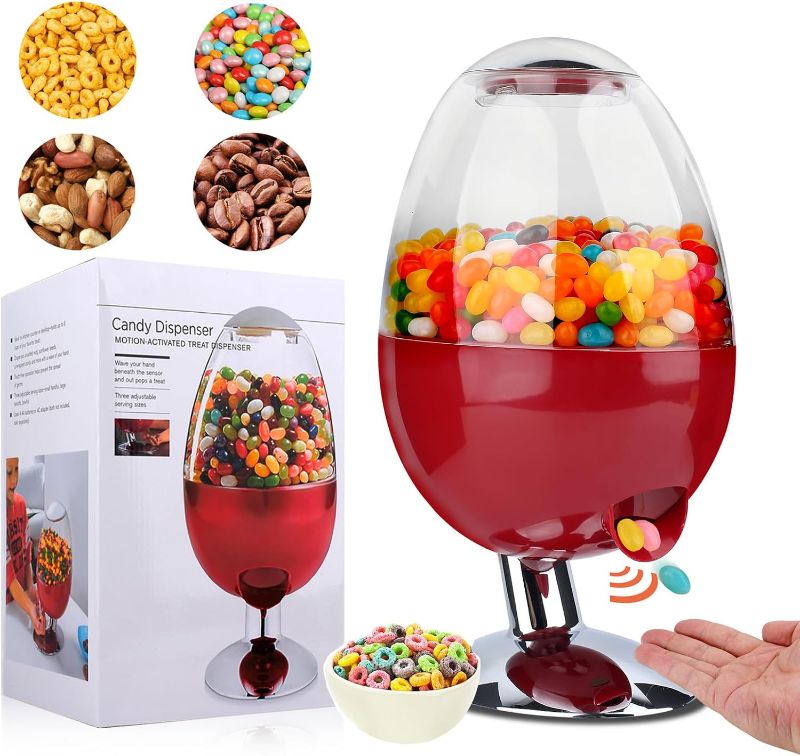 Photo 1 of 12" Large Automatic Candy Dispenser Machine Countertop,Vintage Motion Activated Candy Dispenser Touch Free,3 Distribution Options Desktop Auto Candy Dispenser for Office Desk,Home,Party