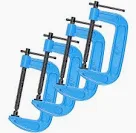 Photo 1 of 4 Inch Heavy Duty C Clamps, Malleable Iron G Clamp Industrial Grade C-Clamp Set for Woodworking, Welding Building, Metal Workpiece (Blue) ** 8 pcs **