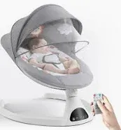 Photo 1 of aoul Electric Portable Baby Swing for Infants, Newborn, Bluetooth Touch Screen/Remote Control Timing Function 5 Swing Speeds Aluminum Baby Rocker Chair with Music Speaker 5 Point Harness Gray ** not exact photo**