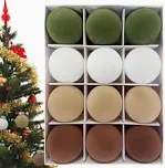 Photo 1 of 15 Pcs Velvet Ornaments Balls, 2.36 Inch, 4 Color Shatterproof Christmas Tree Ornaments Velvet Balls, for Xmas Wedding Party Holiday Decorations ** not exact photo**