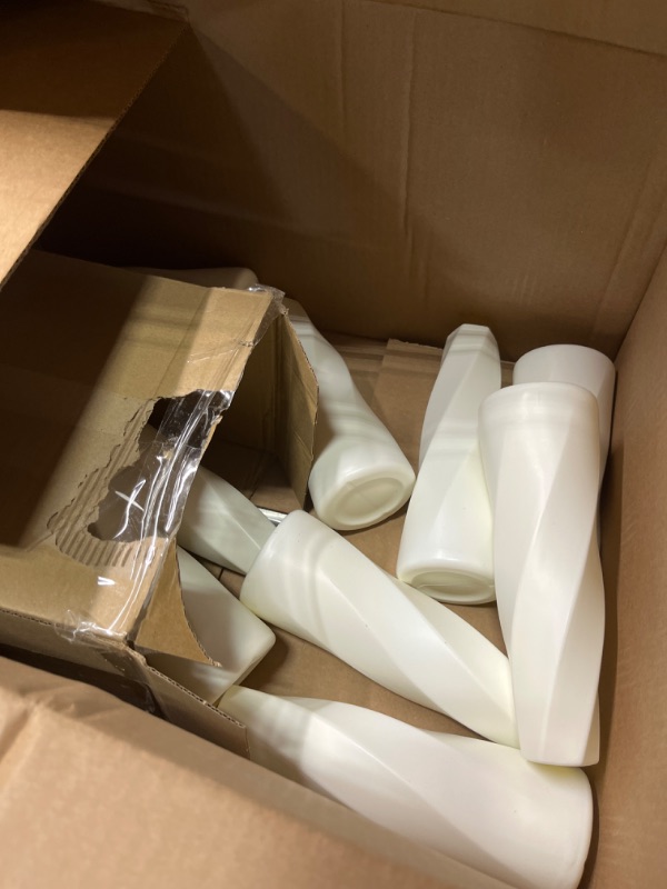 Photo 1 of 10 Pack Composite Plastic Flower Vases Bulk White Small Tall Conic Floral Vases for Centerpieces Unbreakable Bud Vase for Wedding Party Living Room Decor (Retro)