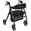 Photo 1 of BlessReach Heavy Duty Rollator Walker - Aluminum Rolling Walker for Seniors and Adults with Large Seat, Support Up 450 lbs (Grey)