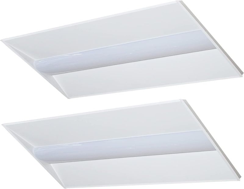Photo 1 of 2x4 LED Troffer Light, 40W/45W/50W, 3500K/4000K/5000K, Recessed Back-Lit Drop Ceiling Light, 0-10V Dimmable, 50000 Hours Life, LED Drop Ceiling Light Fixture, 2 Pack, UL/DLC factory seal 