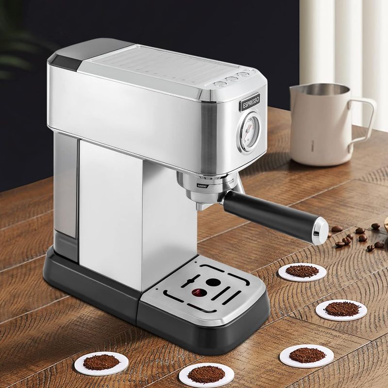 Photo 1 of 1350W Espresso Coffee Machine,Cappuccino Machine,Stainless Steel Compact Espresso Coffee Machine with 50oz Water Tank for Cappuccino,Latte