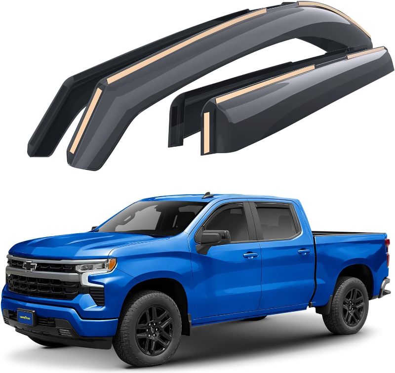 Photo 1 of  in-Channel Window Deflectors for Chevrolet (Chevy) Silverado/GMC Sierra 1500 2019-2024 Crew Cab,Rain Guards,Window Visors,Vent Deflector, Truck Accessories,4pcs- GY003415LP